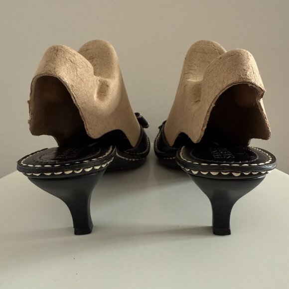 Franco Sarto - Black - Leather - Heels with Bow and Stitch Detail - Size 8M - Picture 5 of 8